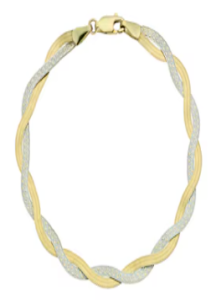 Silver and gold twist bracelet