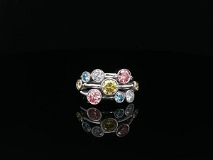 9K WG Multi-colour Lab Grown 2-2.99ct