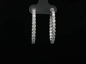 Oval 9K WG Lab Grown 3-3.99ct