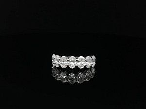 Oval 9K WG Lab Grown 3-3.99ct