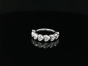 Rubover Heart Shape 9K WG Lab Grown 1-1.99ct