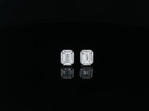 Rubover Emerald Studs 9K WG Lab Grown 1-1.99ct