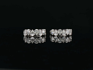 Fancy Shape Hoop Earrings 18K WG Lab Grown 2-2.99ct